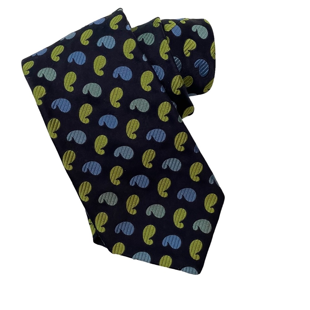 Ted Baker Men's Necktie 100% Silk Colorful Blue Green Turquoise‎ Paisley
